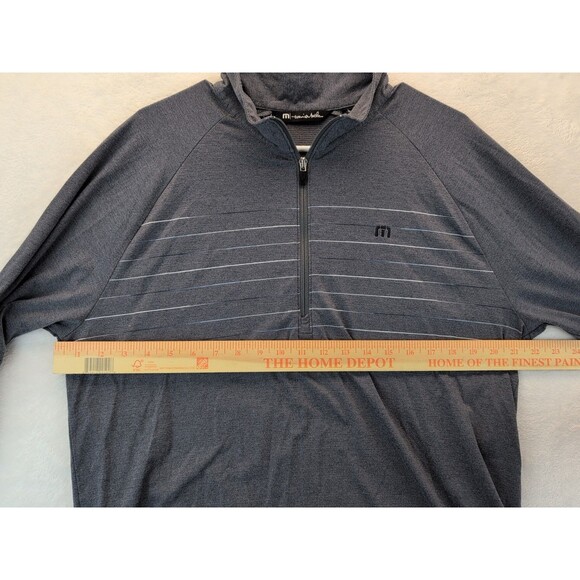 Travis Mathew Quarter Zip Pullover Men Large Gray/ Black Striped Stretchy - Picture 5 of 12